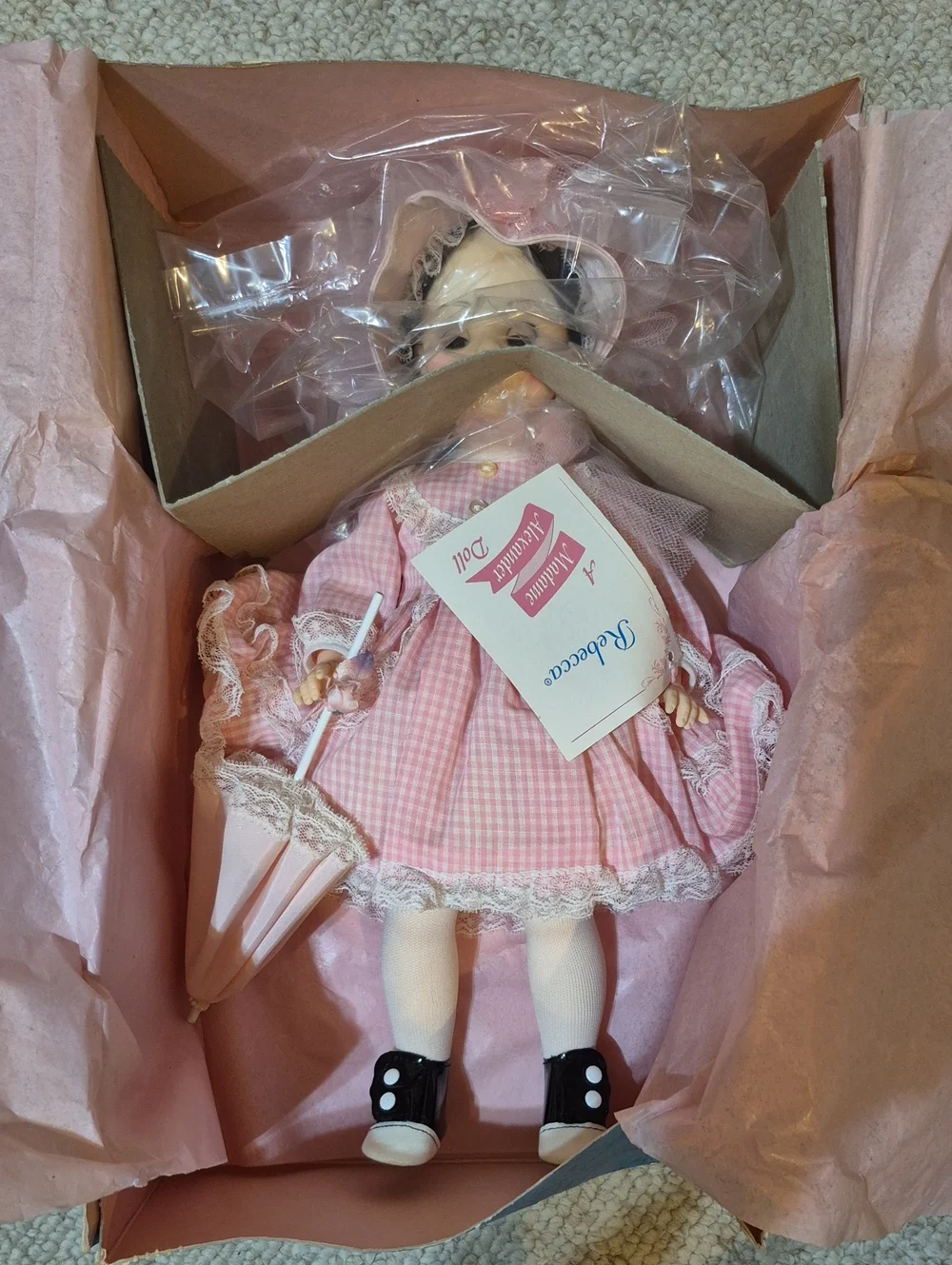 Madame Alexander Rebecca Doll #1585 – Pink Gingham – NIB Vintage
